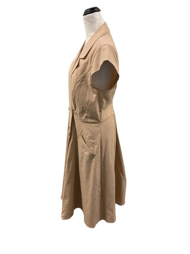 City Chic beige button-up shirt dress plus size XXS - Picture 3 of 6