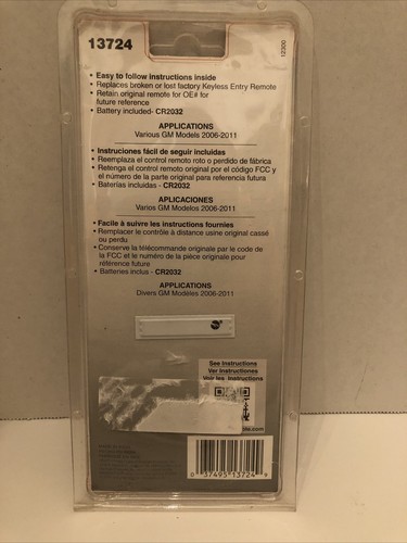 Remote Transmitter For Keyless Entry And Alarm System-Key Fob - Carded Dorman - Picture 6 of 10