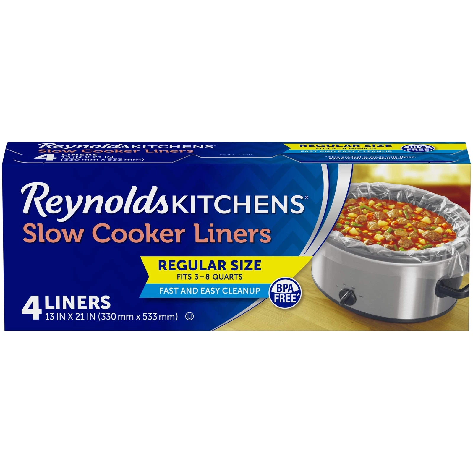 Reynolds Kitchens Slow Cooker Liners 12 Pack 13x21 Inches BPA Free Nonstick