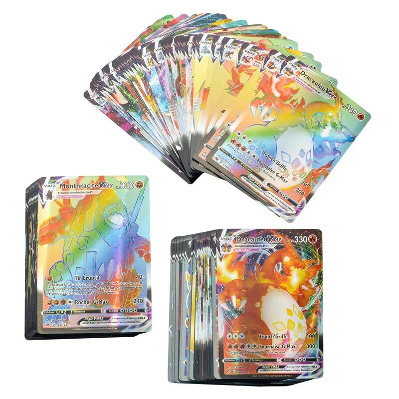 100pcs French Version Pokemon Card Featuring GX EX TAG TEAM VMAX MEGA Game  Cards