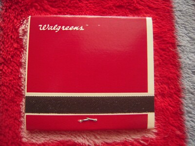NOS VINTAGE WALGREENS RED MOTIF UNSTRUCK MATCHBOOK 2-1/16'' WIDTH