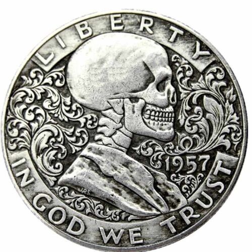 1/2 Half Dollar Pièce Médaille - 1957 - Liberty Crâne Spécial Edition USA Argent - Afbeelding 1 van 2
