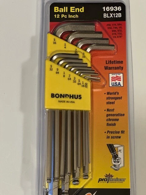 Bondhus 12 Piece SAE L-Shape Hex Key Set, 16936 - Image 3 of 3