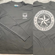 Whataburger Magellan Fish Gear T-Shirt Mens XL Long Sleeve Gray Moisture-Wicking
