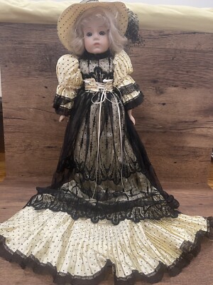 RARE 18 Louis Nicole Antique Reproduction Bisque Doll with Hat Heirloom New York