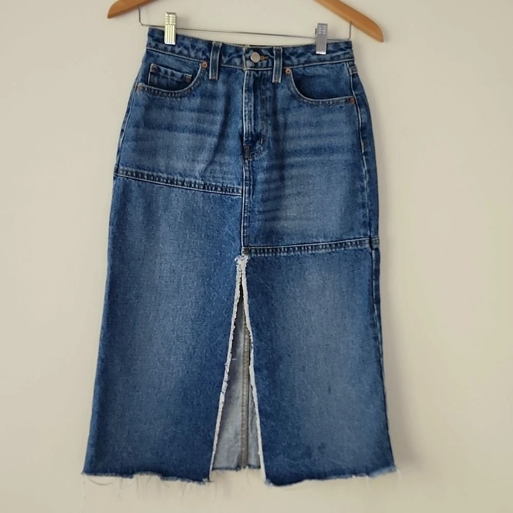 BDG Urban Outfitters Medium Wash Denim Jeans Midi Skirt S eBay