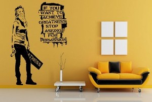 Banksy Graffitti 2016 If You Want To Achieve Greatness Wall Stickers Decal Ebay