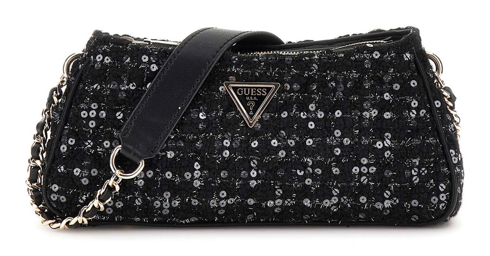 GUESS shoulder bag Giully Top Zip Shoulder Bag Black / Gold