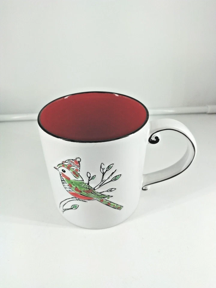 Taza de café Cardinal Bird on Branch XLG 21 oz diseño de invierno 4" X 4" roja interior Foto 2 de 4