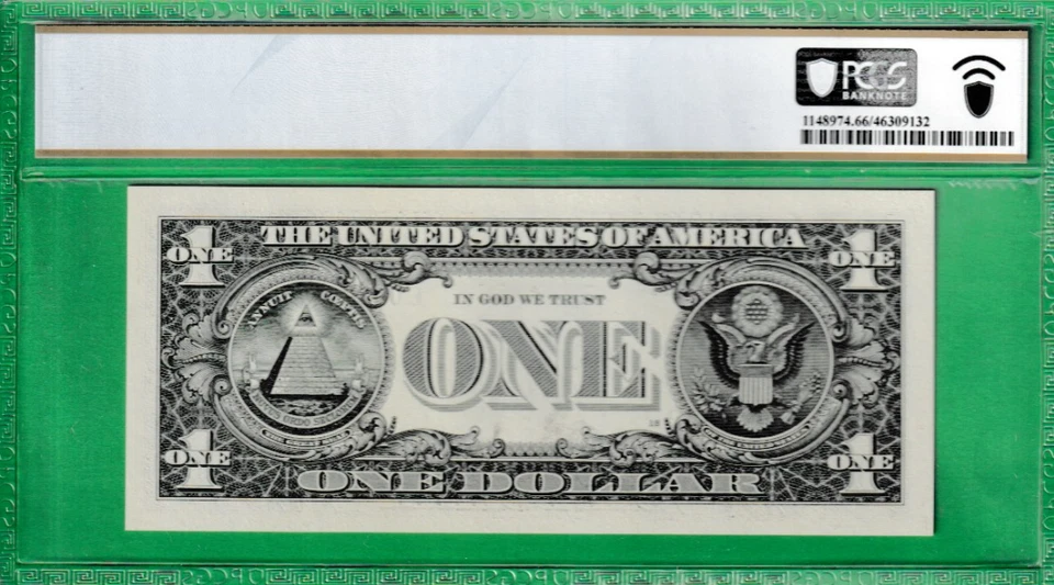 $1  Federal Reserve note LUCKY 8's  08848888  Serial Numbers PCGS 66 - Image 3 of 3