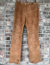 Vintage Willi Smith Womens 8 Suede Leather Pants Boho Brown/ Burnt Orange Hippie