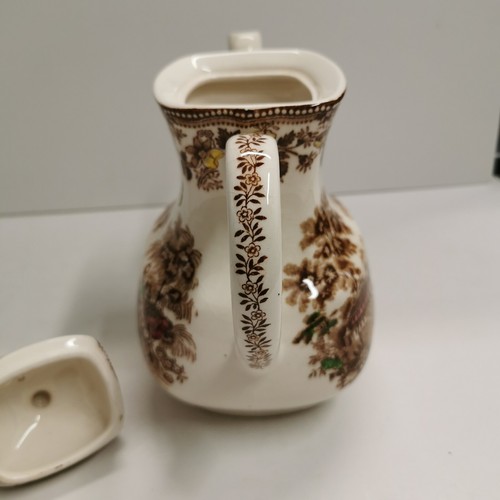 Vintage Antique Rare Alfred Meakin Staffordshire Tonquin Cream Brown Coffee Pot - Picture 8 of 13
