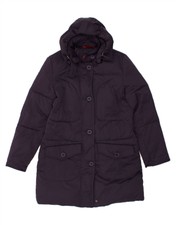 Kappa Womens Hooded Padded Coat Uk 14 Large Purple Polyester Br44