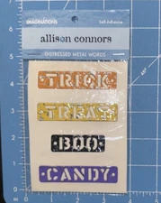 Creative Imaginations Distressed Metal Words Allison Connors NIP - Halloween