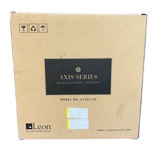 LEON AXV80-SQ, In Wall/In Ceiling Square Speaker Grills, Pair, White, NEW