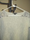 Armani Exchange Silver Shoulder Sequin Wool Blend Sweater XS — photo 2