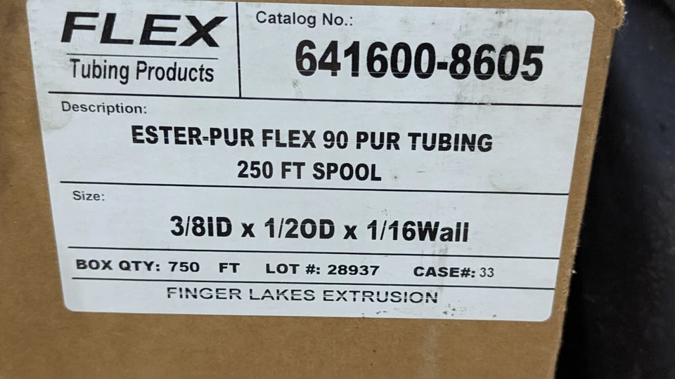 250’ft. 3/8” ID x ½” OD 1/16” Wall Clear Polyurethane Tubing FOOD GRADE [E1S2] - Image 4 of 4