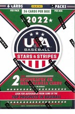 2022 Panini USA Stars & Stripes Baseball Factory Sealed Blaster Box-2 AUTO/MEM!