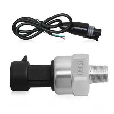 WF-AUTO Universal Stainless Steel Pressure Sensor 1/8" NPT 5V & Connector for Oil Fuel