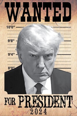 Donald Trump Mug Shot Sticker WANTED FOR PRESIDENT 4x6 inch & FREE