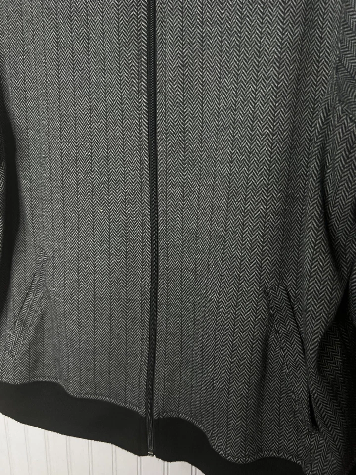 Chaqueta Koret Mujer 1X Negra Gris Espiga Cremallera Completa Manga Larga Bolsillos Foto 4 de 4