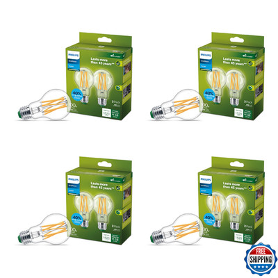 Philips LED 100W A19 8-Pack Ultra Efficient Daylight (5000K) 1520 Lumen (8.9W = 