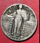 1929 US Standing Liberty SILVER Quarter! "Philadelphia" Mint! VG! Old US Coin!