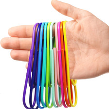 40 PCS Jumbo Paper Clips, Vinyl Coated Multicolored Large Mega Paperclips