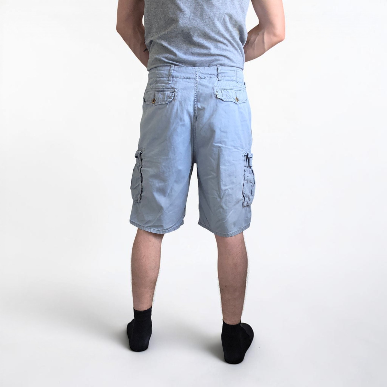 Levi’s Cargo Shorts W38 Blue Utility Combat Cotton Men’s Summer Holiday image 2