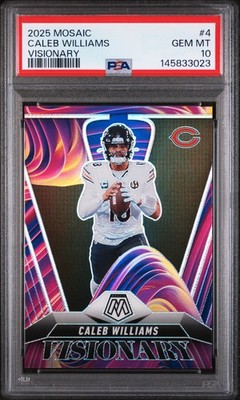2025 Mosaic Caleb Williams Visionary Case Hit SSP PSA 10 Bears Legend   
