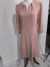NWOT Pink Midi Dress with Notch Neck And pockets