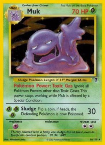 Muk - 16/110 - Holo Rare NM, English Pokemon Legendary Collection