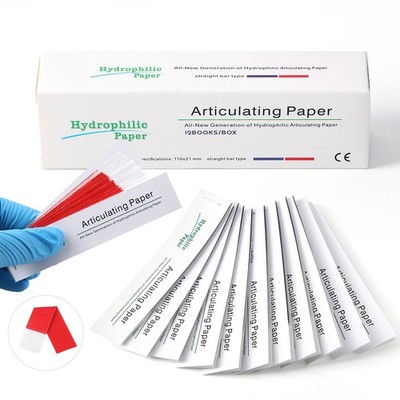 AZDENT Dental Articulating Papers Double Sided Strips Red/Blue Bite Paper