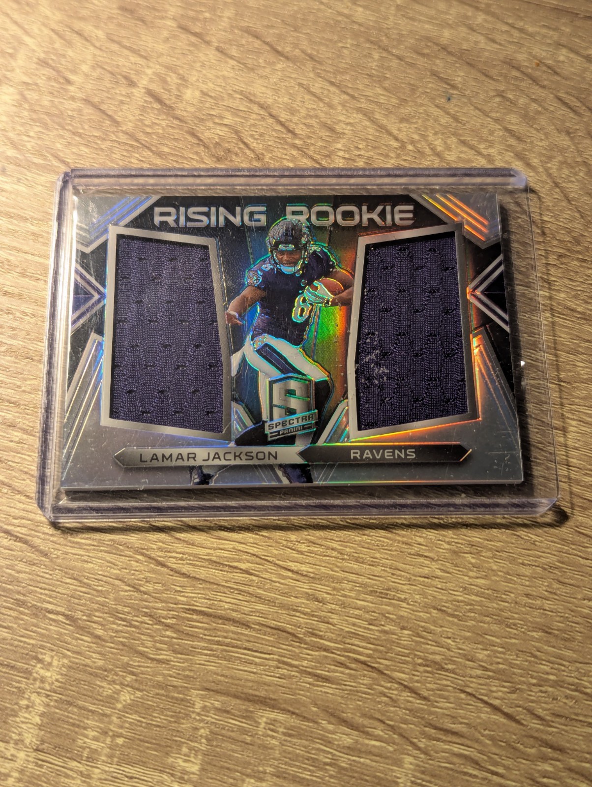 Lamar Jackson Panini Spectra Rising Rookie Materials #15 Base