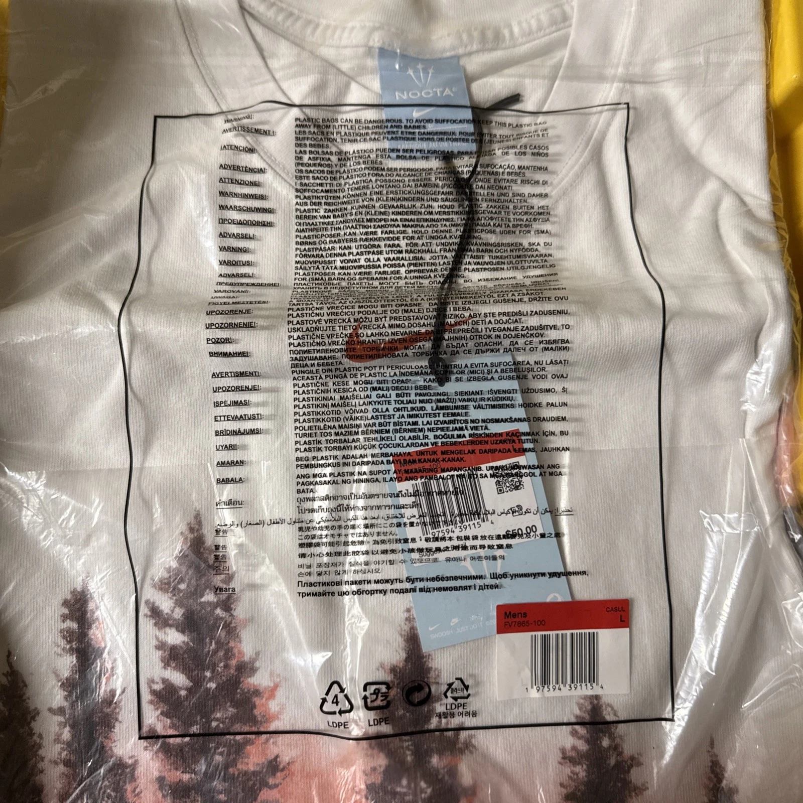 🔶️NWT NIKE x NOCTA DRAKE GX WHITE TSHIRT TEE MENS L FV7865-100 FLY FISHING