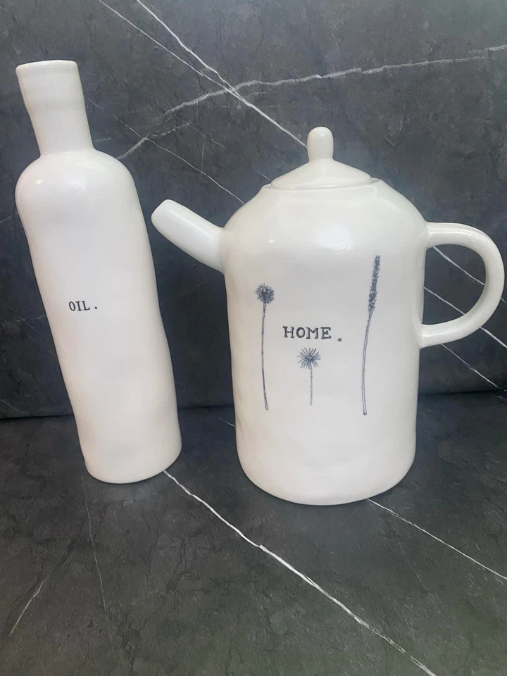 Rae Dunn HOME Tall Teapot & Oil dispenser - Image 3 of 4
