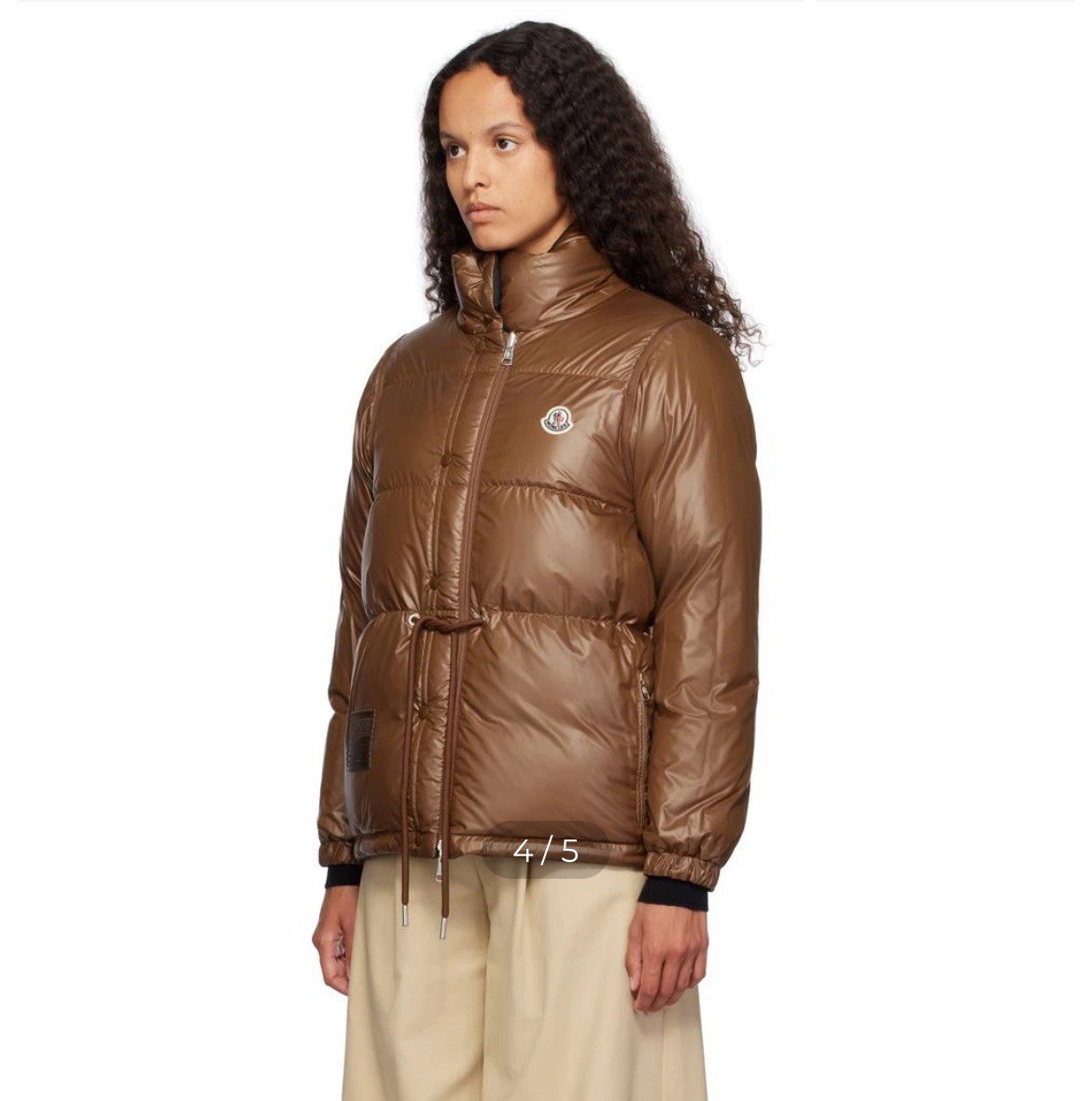 $2540 MONCLER Women’s Black & Brown Verone Short Reversible Down Jacket Size 4 thumbnail 3