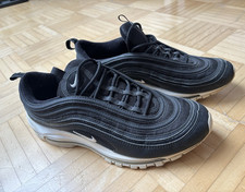 Nike Air Max 97 Herren Sneaker EU 44 Low Top Schnürung Schwarz/Weiß 921826
