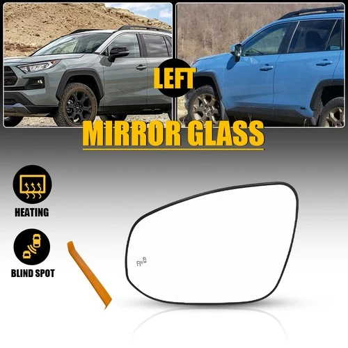 Heated+Blind Spot Mirror Glass Driver Side LH For 2019-2024 Toyota RAV4 Hybrid