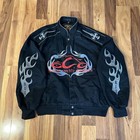 Vintage OCC Orange County Choppers NASCAR Biker Jacket Sz XL Motorcycle Flames