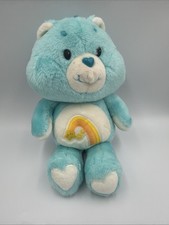 Vintage Care Bears Wish Bear Plush Stuffed Animal Kenner 1983 Blue Rainbow 13"