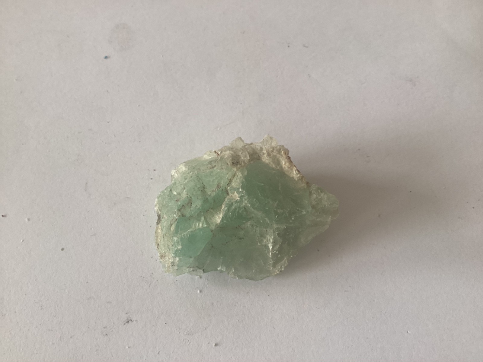 Raw Natural Shades of Green Fluorite Crystal, Weight .910oz