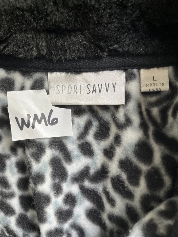 Sport Savvy Printed Fleece Vest Sz Large Zip Front Sleeveless Pockets Women WM6 - Image 3 of 4