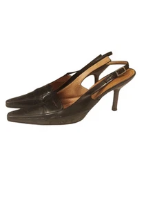 Vintage Gucci écharpe dos chaton talons femme 9,5 bout pointu noir années 90