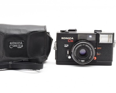 [Exc+5 w/Case] KONICA C35 EF 38mm F/2.8 Point & Shoot Film Camera JAPAN #J4