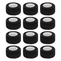 "12 StüCk Verbandswickel 1\" X 5 Yards Selbstklebende Tape-Rolle Schwarz"
