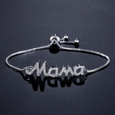 Creative All-match Beaded Letter-printing Inlaid Zircon Pull Bracelet