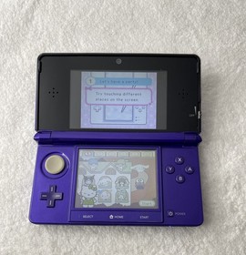Nintendo 3DS Midnight Purple Handheld Console System-Bundle Lot-Tested-READ!!!