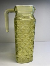 Green Glass Water, Juice Refrigerator Pitcher...