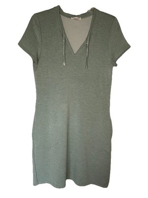 CALVIN KLEIN Mint Green SMALL Sporty Coastal Thin Sweatshirt Short Sleeve Dress